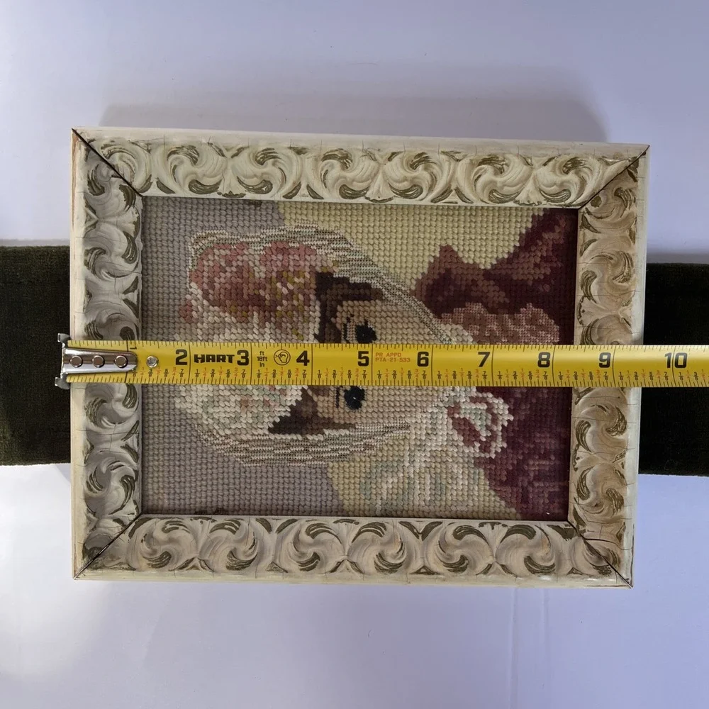 VTG 1957 Ladies Needlepoint Portraits 9.5